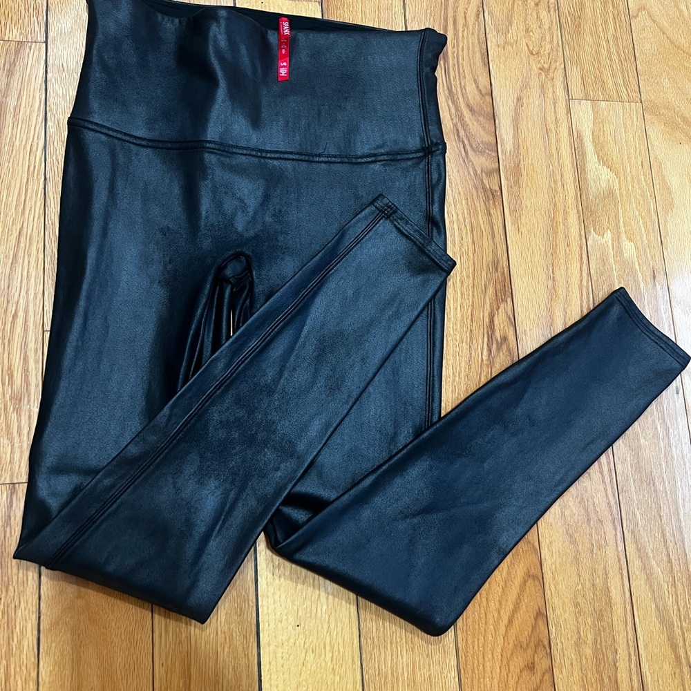 SPANX Faux Black Leather Leggings